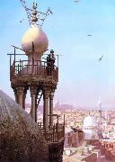 Jean-Leon Gerome A Muezzin Calling from the Top of a Minaret the Faithful to Prayer oil painting